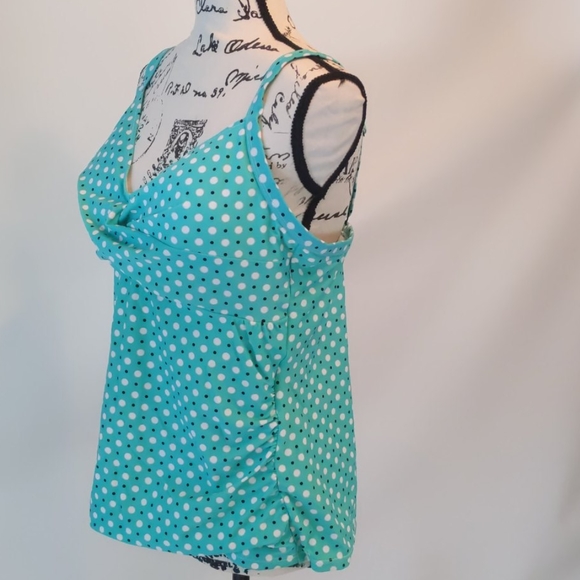 Croft&Barrow Twist Front Tankini Swim Top Size L - Picture 2 of 4